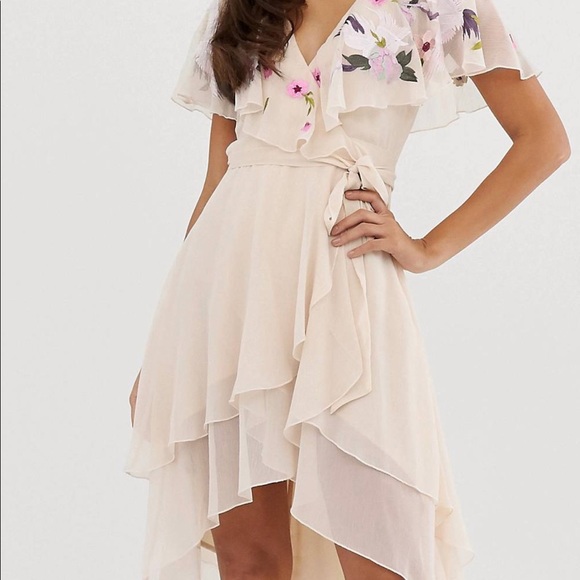 Midi dress with cape back - Picture 1 of 5